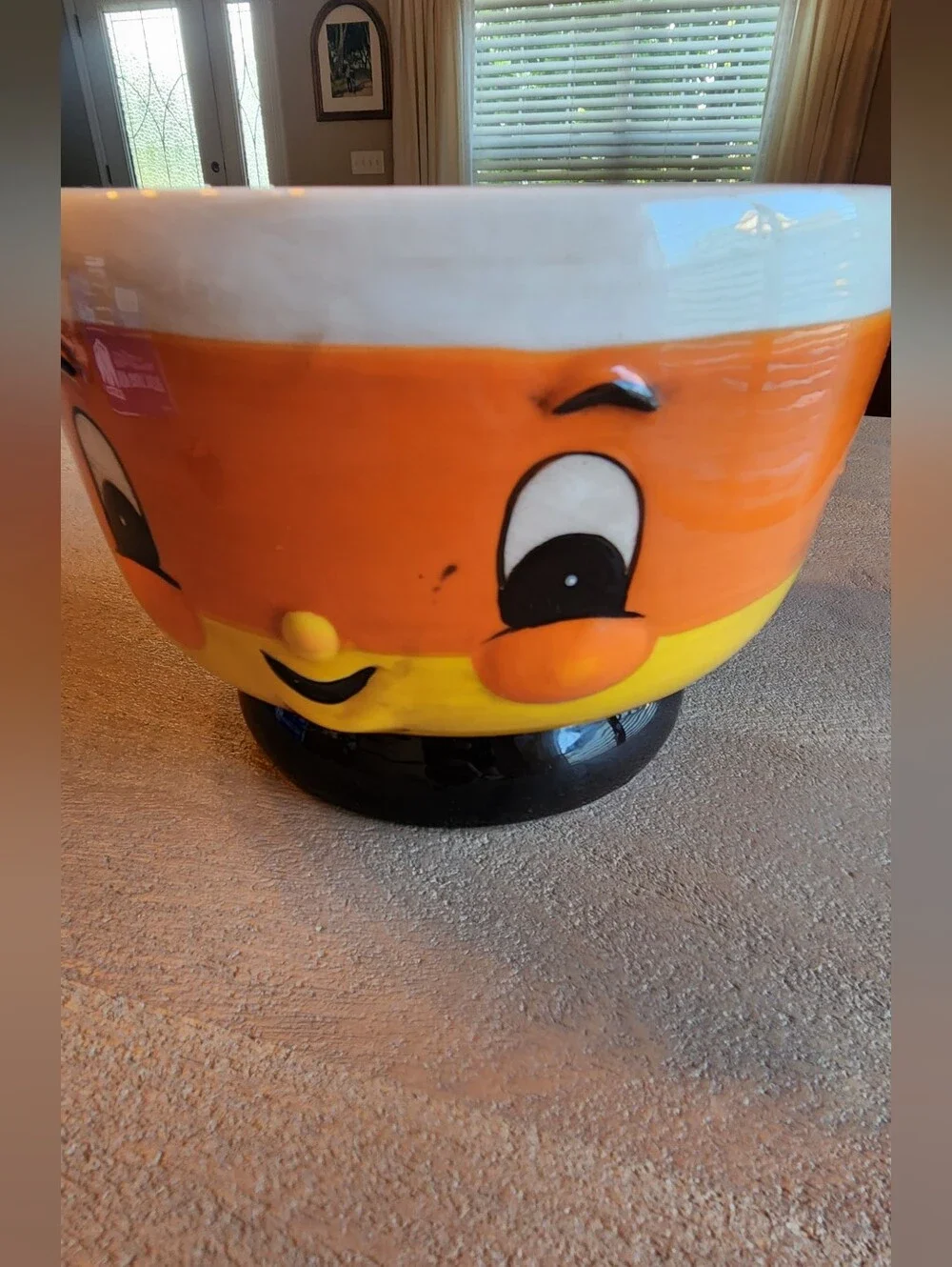 Johanna Parker Large Candy Corn Bowl HTF Halloween Collectible H 6